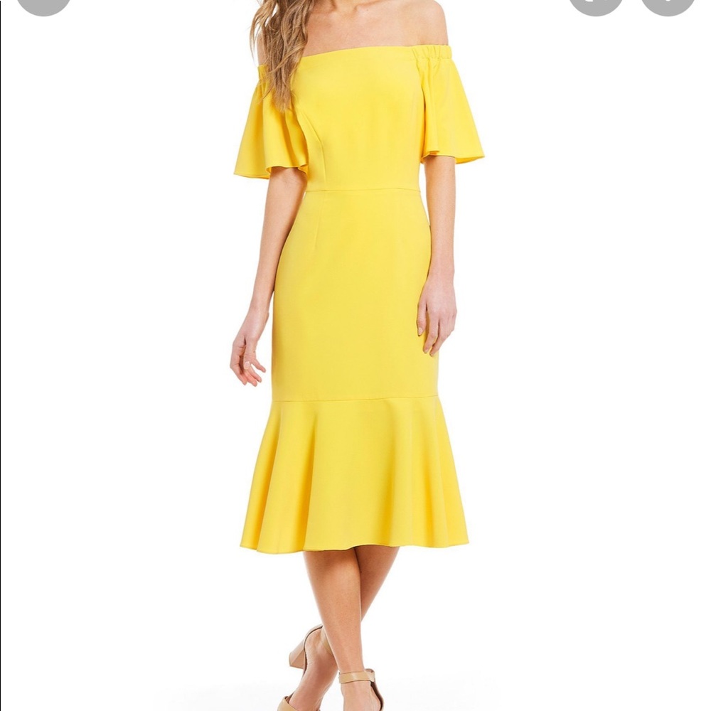Antonio Melani Off the Shoulder Yellow Dress
